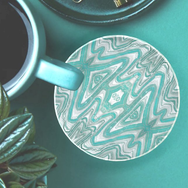 Posavasos Tierra verde azulada y gris resumen montaña rusa d (Subido por el creador)