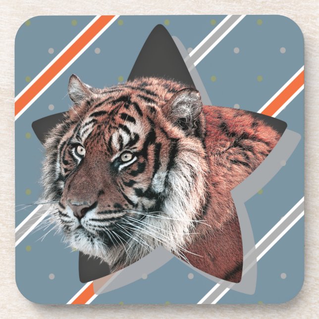 Posavasos Tiger Coaster Moderno Para Él (Frente)