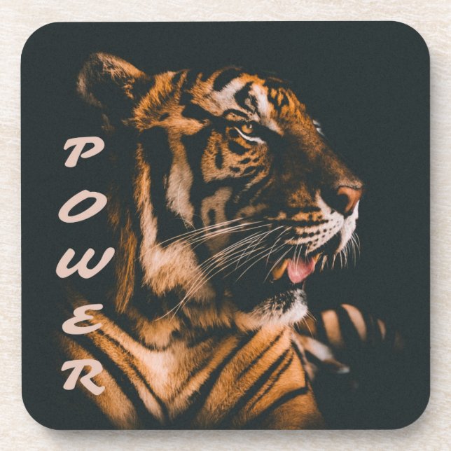 Posavasos Tiger Power Stripes Fierst Motivational (Frente)