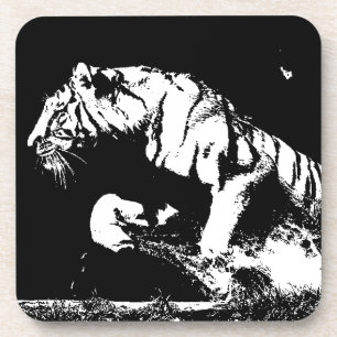 Posavasos Tigre blanco y negro