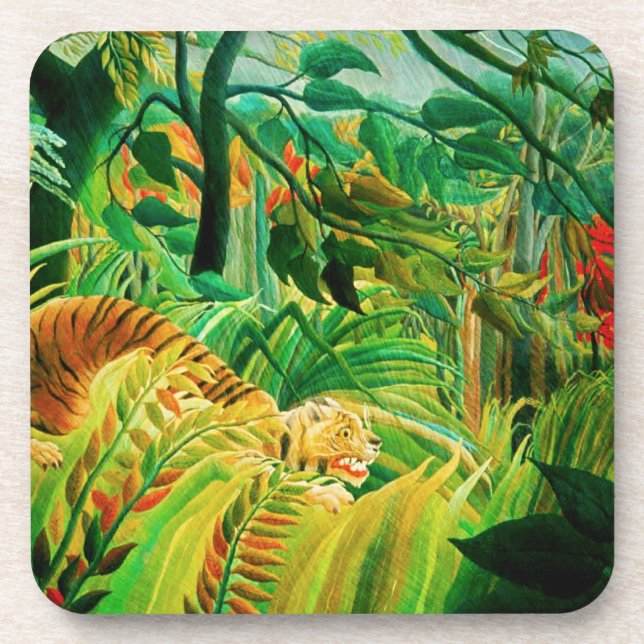 Posavasos Tigre de Henri Rousseau en prácticos de costa (Frente)