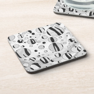 Posavasos Tigre de lunares estampado en blanco y negro