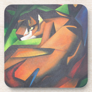 Posavasos Tigre En Estilo De Arte Geométrico Franz Marc