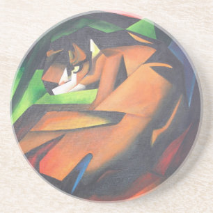 Posavasos Tigre En Estilo De Arte Geométrico Franz Marc
