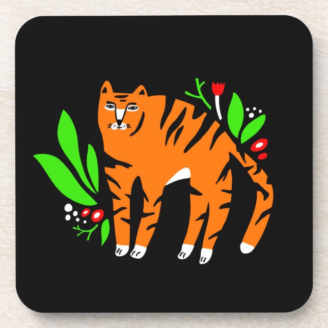 Posavasos Tigre en flores (Frente)