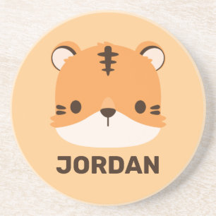 Posavasos Tigre lindo con nombre personalizado