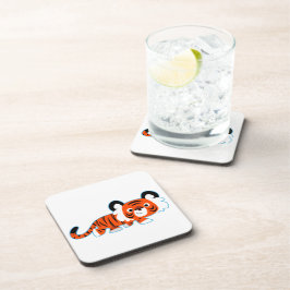 Posavasos Tigre Personalizado lindo en el juego de gallos de