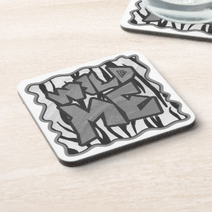 Posavasos Tigre salvaje Impresión en blanco y negro
