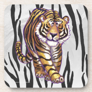 Posavasos Tigre salvaje Impresión en blanco y negro