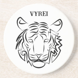 Posavasos Tigre tribal blanco y negro