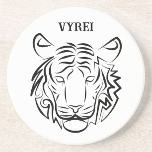 Posavasos Tigre tribal blanco y negro