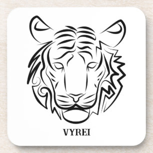 Posavasos Tigre Tribal Blanco y Negro