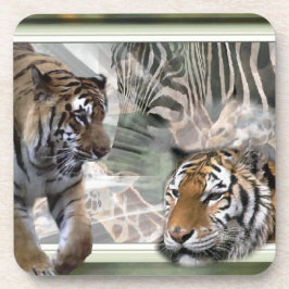 Posavasos Tigres, cebra, jirafa, jungla primitiva