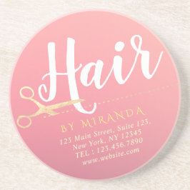 Posavasos Tijeras de oro rosa moderno Salón de belleza Estil