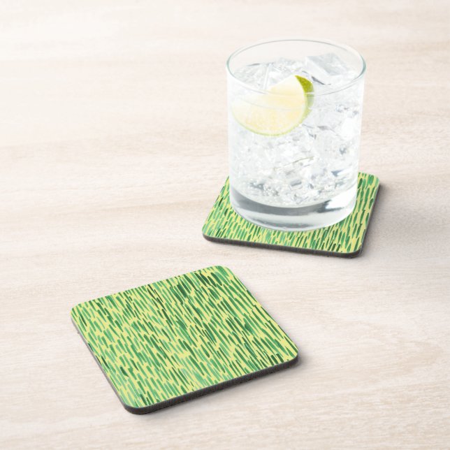 Posavasos Tiki Hut Patrón de Bambú Selva Vibe Estribos verde (Lado Derecho)
