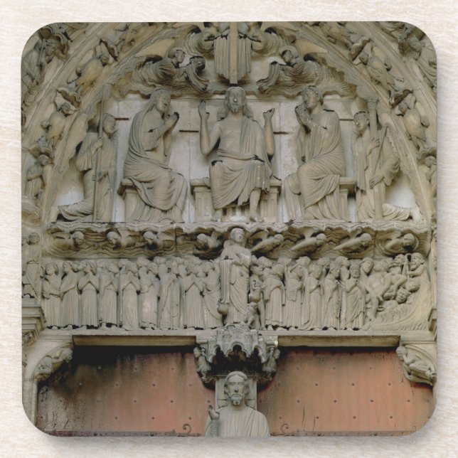 Posavasos Tímpano porta del sur que representa w Enthroned (Frente)