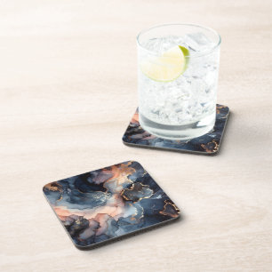 Posavasos Tinta de alcohol azul oscuro