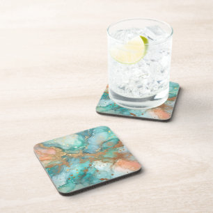 Posavasos Tinta de alcohol azul y verde