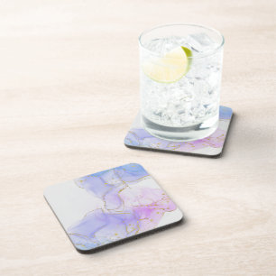 Posavasos Tinta de alcohol rosa, púrpura y azul