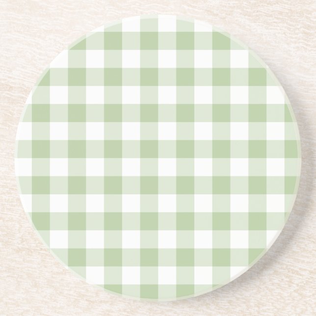 Posavasos Tiny Sage and White Gingham (Frente)