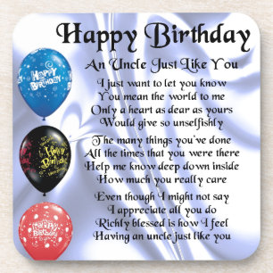 Posavasos Tío Poem - feliz cumpleaños