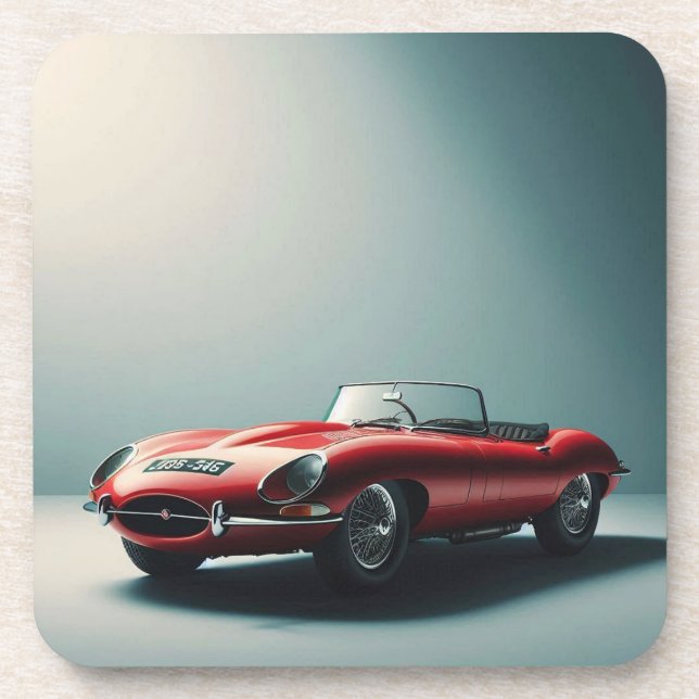 Posavasos Tipo electrónico Jaguar convertible (rojo) (Frente)