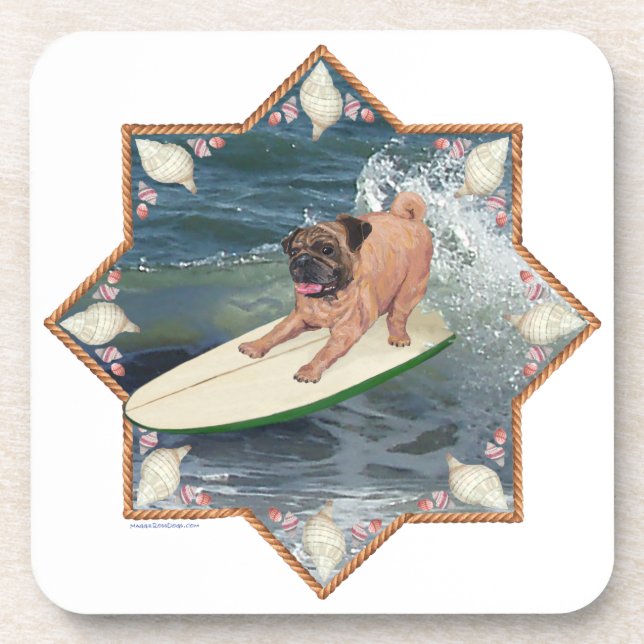 Posavasos Tipo Surfista Pug (Frente)