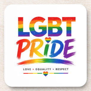 Posavasos Tipografía Arcoíris del Orgullo LGBT