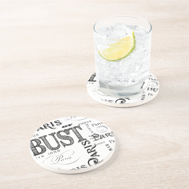 Posavasos Tipografía Caligrafía París Francia Torre Eiffel (Lado)