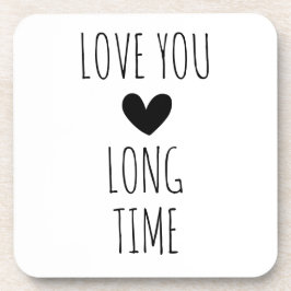 Posavasos Tipografía de Corazón Amor por Mucho Tiempo