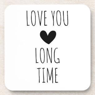 Posavasos Tipografía de Corazón Amor por Mucho Tiempo