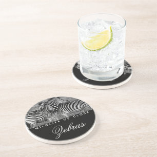 Posavasos Tira animal Vida salvaje blanca negra cercana