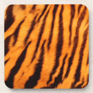 Posavasos Tiras de tigre Naranja salvajes y vibrantes