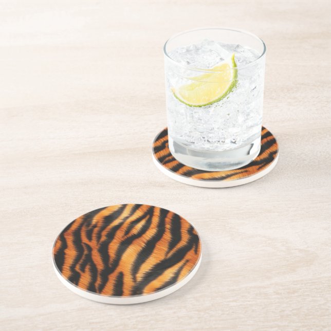 Posavasos Tiras de tigre negro naranja (Lado)
