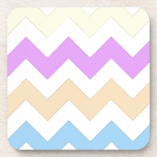 Posavasos tiras de zigzag rosa, azul, amarillo en color past