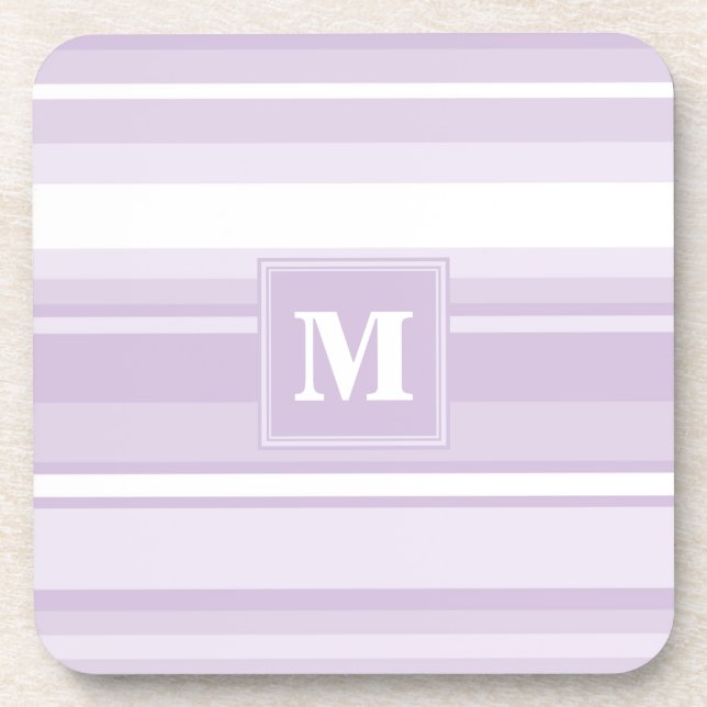 Posavasos Tiras moradas monogramo (Frente)