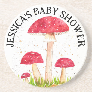 Posavasos Toadstoide Bosque de hongos acuarela Naturaleza Ro