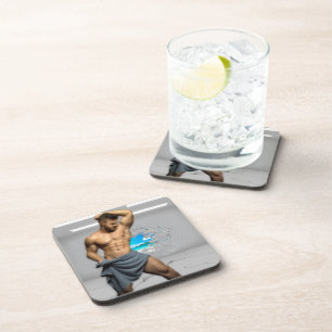 Posavasos Toalla de hombre de SlipperyJoe rota pared de ladr