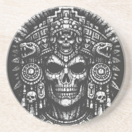 Posavasos Tocado de cráneo azteca de BurnsInHell