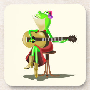 Posavasos Tocador de bebidas de guitarra de rana - Tus color