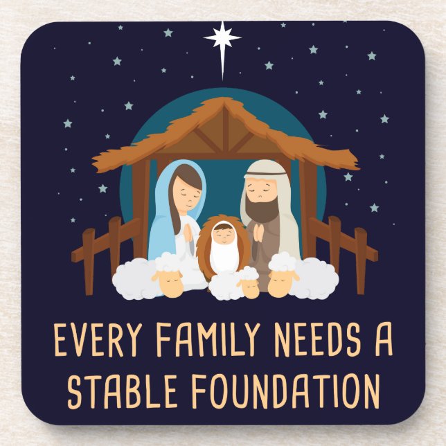 Posavasos Toda familia necesita una fundación estable - Navi (Frente)
