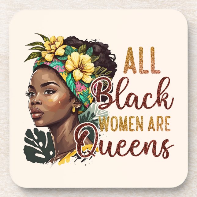 Posavasos Todas las mujeres negras son reinas (Frente)