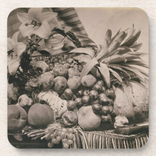 Posavasos Todavía vida con la fruta, 1860 (foto de la sepia)
