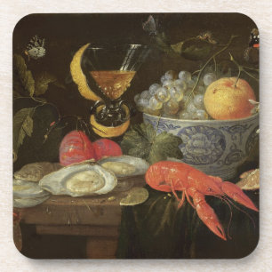Posavasos Todavía vida con la fruta y los crustáceos, 1653