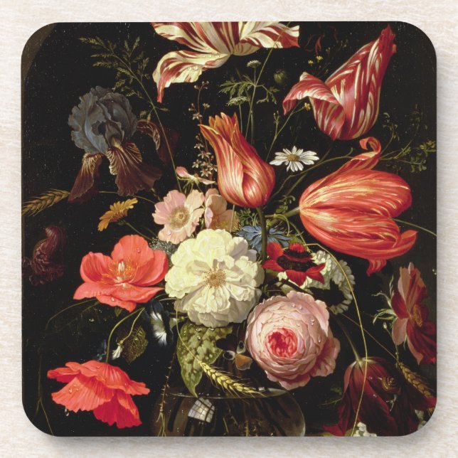Posavasos Todavía vida de flores en una repisa (Frente)