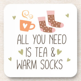 Posavasos Todo lo que necesitas es té y calcetines calientes