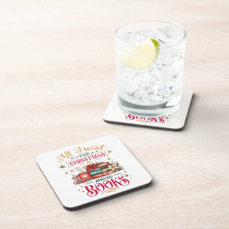 Posavasos Todo lo que Quiero para Navidad son Más Libros