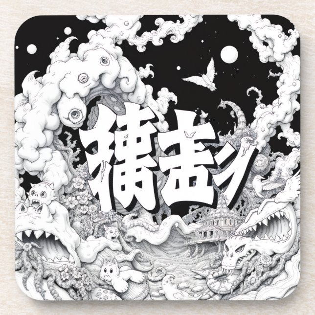 Posavasos Tokio Blanco y Negro (Frente)