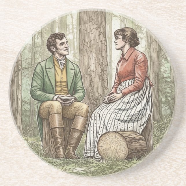 Posavasos Tom y Mary de "La otra hermana Bennet" (Frente)