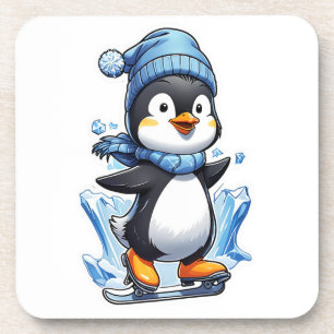 Posavasos Toma de hielo en penguin de invierno